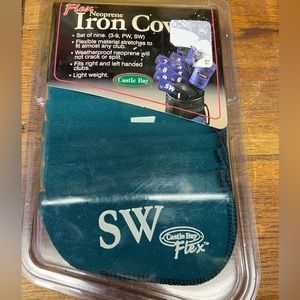 New old stock castle bay green flex neoprene golf club iron covers 
Stretches